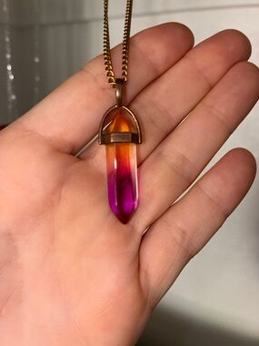 Pink and Orange Crystal Pendant